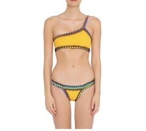 Neu mit Etikett Kiini Ro Einschulter-Oberteil dunkelgelb und RO Slip Bikiniunterteil Größe M - Bild 1 von 7