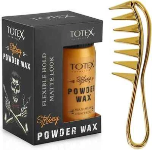 Totex Hair Styling Powder Wax 20g & Large Comb Tooth Shark Comb GOLD Set - Picture 1 of 8
