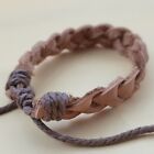8" bracelet tressé cuir véritable cordon chanvre attaché bracelet réglable