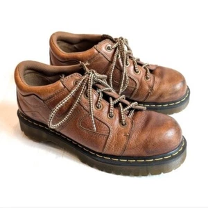 DOC MARTENS 9B08 Brown Leather Oxfords with Chunky Sole Size 9 UK - Picture 1 of 11