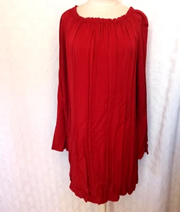 Damen Tunika Kleid C158T Größe 40,42,M Farbe Rot, Carmen Ausschnitt Italy - Bild 1 von 11
