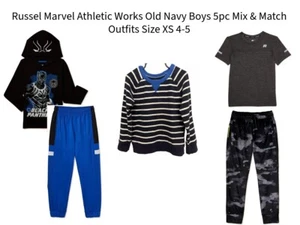 Russel Marvel Athletic Works Old Navy Boys 5pc Mix & Match Outfits Size XS 4-5 - Picture 1 of 11