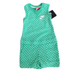 Nike Girls Polka Dot Sleeveless Bodysuit Romper Jumper Size 6X MSRP $35 - Picture 1 of 6