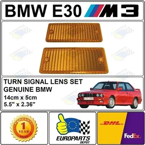BMW E30 M3 Genuine Orange Turn Signal Turn Indicator Blinker Lens Set L&R Pair - Picture 1 of 8