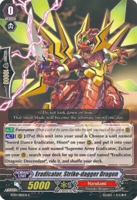 Cardfight Vanguard Eradicator, Strike-dagger Dragon BT10/085EN C Narukami - Image 1 of 3