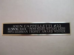 John Cappelletti Penn State Nameplate For A Football Photo Plaque 1.5" X 6" - Picture 1 of 12