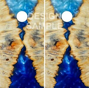 Niebieska epoksydowa drewniana torba do owijania korbowodów Toss Skin Naklejka 