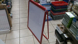 Red Dry Wipe Board with Built in table top easel 80cm x 80 cm-Solid Construction - Picture 1 of 1