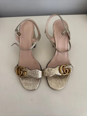 Gucci Marmont High Block Heel Sandal - Image 1 of 4