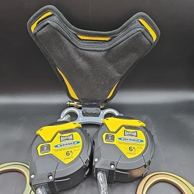 Línea de vida autorretráctil WERNER R433006LE-SF 6' Bantam Twinleg Web con forma de acero Foto 1 de 4