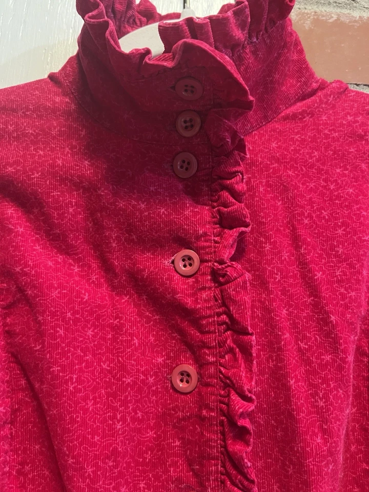 Laura Ashley Fushia Fine Corduroy  1980s Long Sleeve Dress Size 12 US Women - Image 1 of 4