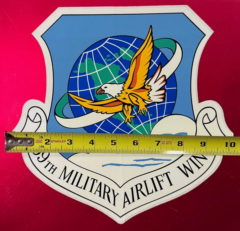 ALA DE TRANSPORTE AÉREO MILITAR 69 DE LA FUERZA AÉREA 10 PULGADAS CALCOMANÍA PEGATINA Foto 1 de 1