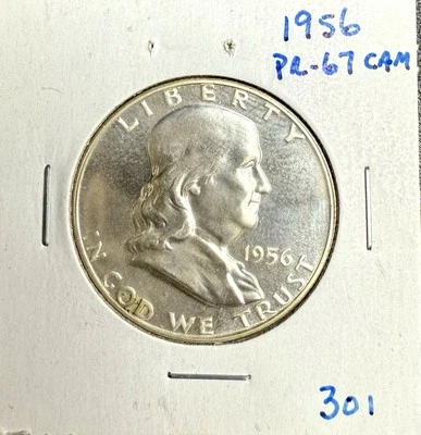 1956 Proof Franklin Half - Type 2 - Great Example! - Image 1 of 4