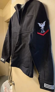 Used US Navy USN Dress Blue Jumper Top Enlisted Crackerjack Uniform Size 34R - Picture 1 of 12