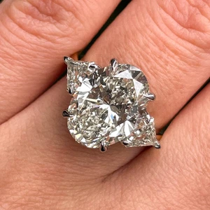 Oval Cut Semi Mount Setting 0.90 Ct Diamond Engagement Ring 14k Multi Tone Gold - Picture 1 of 9