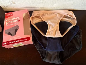 Hanes Comfort, Periode Mädchen Hipster Größe 8 Unterwäsche, super undicht, 3er Pack - Bild 1 von 4