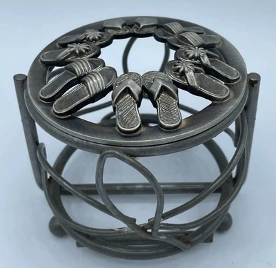 Yankee Candle Illuma-lid банка для свечей пляжная тема шлепанцев круглая канистра - Изображение 1 из 4