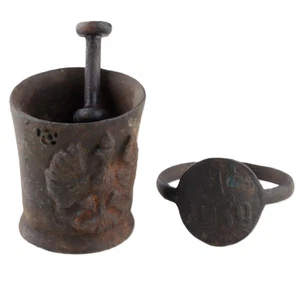 1939 Cocina Medical Mortero y Mortero Segunda Guerra Mundial Anillo Segunda Guerra Mundial Polonia Águila Polska Militar - Imagen 1 de 22