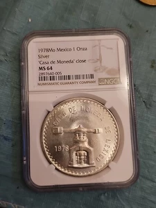 1978 Onza Mexico NGC Ms 64 LOWEST MINTAGE 280.000 GOOD GRADE - Picture 1 of 2