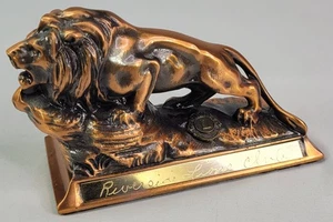 Vintage International Lions Club leone in rame - 4,5 pollici di lunghezza - fermacarte - Foto 1 di 4