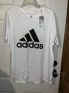 Adidas Women’s White w/black Logo T-Shirt Size 2X - Picture 1 of 5