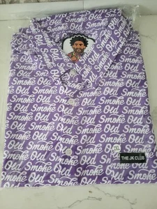 JK Collection By Old Smoke "OLD SMOKE" Graphic Button Down Men XXL Black NEW - Picture 1 of 4
