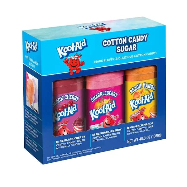 KOOL-AID Cotton Candy Flossing Sugar - Black Cherry Sharkleberry (3-Pack)