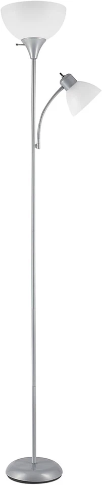 Globe Electric Delilah 72 In. Silver Torchiere Floor Lamp