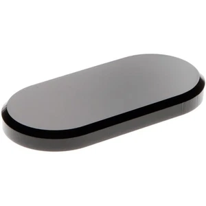 Base de exhibición biselada ovalada acrílica negra Plymor, 5" de ancho x 2,5" de profundidad x 0,5" de alto - Imagen 1 de 1