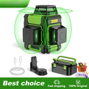 3D Cross Line Laser Level Self-leveling With Li-ion Battery&Pulse Mode&Hard Case - Picture 1 of 12