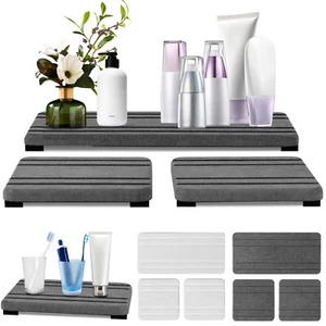 3PC Water Absorbing Stone Tray,Drying Neat Diatomite Stone Sink Tray Soap Rack - Picture 1 of 17