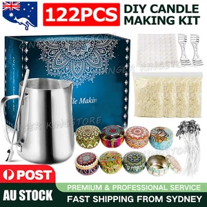122PCS Candle Making Kit Diy Candle Craft Tool Set Pouring Pot Wick Wax Gift AU - Picture 1 of 9