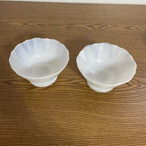 1930-1936  MacBeth-Evans American Sweetheart Monax White 2 Footed Bowls 4.25” W - Picture 1 of 6