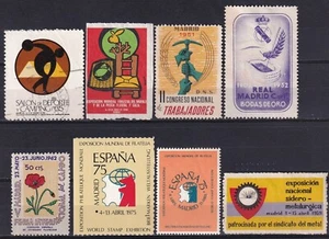España 8 Carteles Sellos Madrid Mixto (III) - Imagen 1 de 1