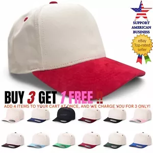 Gorra de béisbol Snapback ajustable 5 paneles Snapback sombrero gamuza visera ala para hombre - Imagen 1 de 19