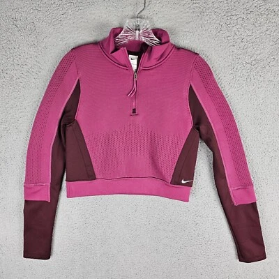 Nike Therma Fit ADV City Ready 1/4 Zip Crop Top Womens Small DV9807 653 - Image 1 of 4