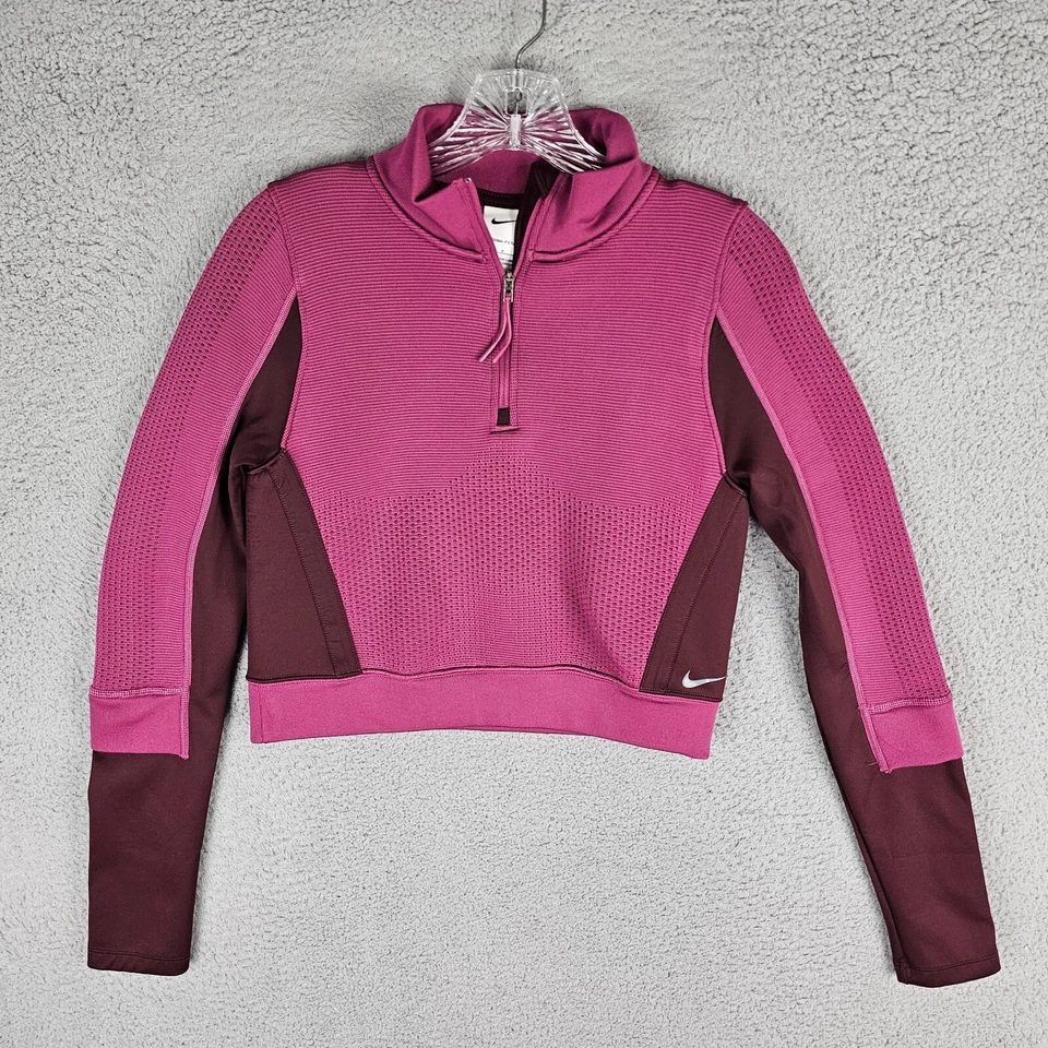 Nike Therma Fit ADV City Ready 1/4 Zip Crop Top Womens Small DV9807 653 - Image 1 of 4