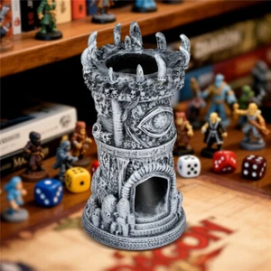 Scatola Dadi in Resina Decorazione Occhio Demone Dadi Rolling Tower Collezione Box per Giocatori RPG - Foto 1 di 10