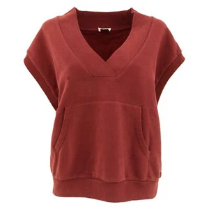 S OLIVER Damen Sweatweste Pullunder mit V-Ausschnitt bordeaux rot 28350 - Picture 1 of 2