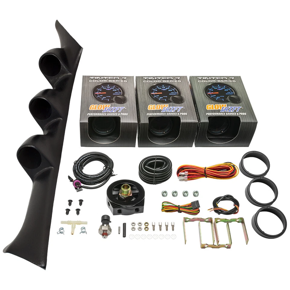 GlowShift Boost, PSI de aceite, medidores de aire/combustible + cápsula para Mitsubishi Eclipse 95-99 Foto 1 de 4