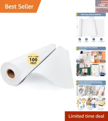 Rollo de papel de dibujo Eco-Conscious de 100 hojas sin recubrimiento - perfecto para artes y manualidades Foto 1 de 4