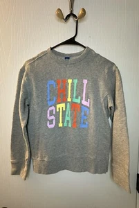 Old Navy colorful ‘Chill State’ gray long sleeve crewneck sweatshirt girls L - Picture 1 of 9