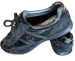 ECCO Life Soft Black Patent Leather Women Shoes US 7 EU 38 Comfort Flats Lace-Up - Picture 1 of 15