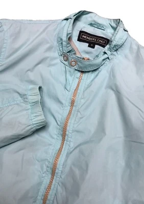 Chaqueta bomber de nailon Members Only para mujer S azul bebé corta Foto 1 de 4