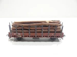 Märklin H0 Rungenwagen Rmms mit Holz - Ladung der DB ohne OVP LG1858 - Bild 1 von 6