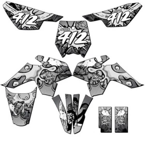 SR 70 AUTO ZANY White Senge Graphics Kit Compatible with SSR - Foto 1 di 10