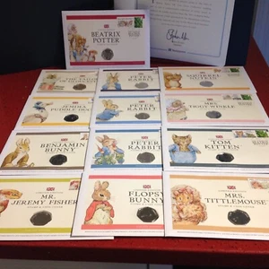Album containing Beatrix Potter complete Stamp and Coin Covers 2016 2017 2018 - Picture 1 of 9