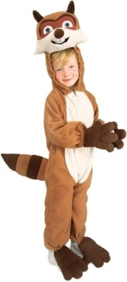 Raccoon RJ costume Over the Hedge deluxe Costume  Small Rubies 4-6 For Ages 3-4 - Image 1 of 4