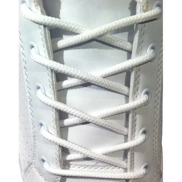 CURA DELLA SCARPA Lacci per Scarpe Bianchi Tondi 4mm - Stringhe in Cotone per Scarpa