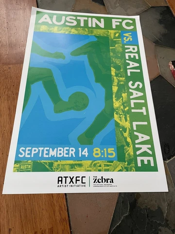 AUSTIN FC v Real Salt Lake RSL Game Day 2022 Season Poster Soccer  Collectors Cover